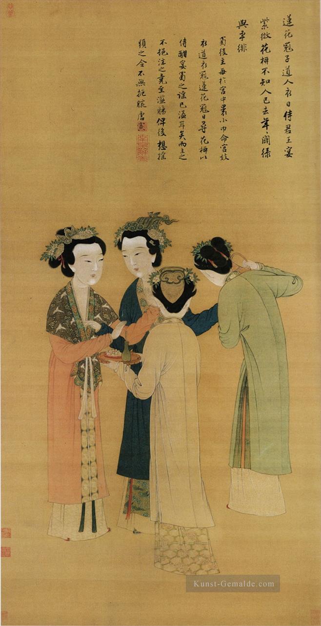 Hofdamen der ehemaligen Shu alten China Tinte Ölgemälde